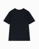 Oversized viscose t-shirt with front and back devoré print