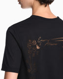 Oversized viscose t-shirt with front and back devoré print