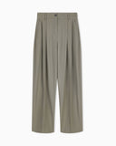 Stretch tech gabardine trousers with pleats