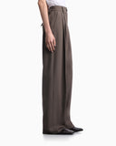 Stretch tech gabardine trousers with pleats