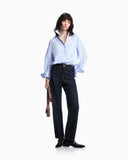 Striped cotton poplin shirt with a single chest pocket
