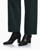 Nappa leather ankle boots with a block heel and buckle