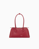 Handbag in smooth leather with top handles and a zip closure
