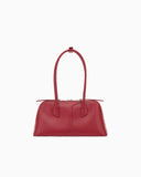 Handbag in smooth leather with top handles and a zip closure