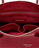 Handbag in smooth leather with top handles and a zip closure