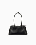 Handbag in smooth leather with top handles and a zip closure