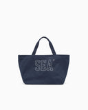 Beachwear shopper bag in canvas with sea embroidery
