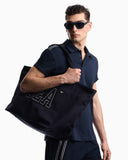Beachwear shopper bag in canvas with sea embroidery