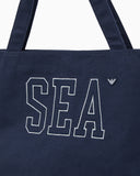 Beachwear shopper bag in canvas with sea embroidery