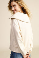 Sweatshirt zip polo neck long sleeves