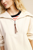 Sweatshirt zip polo neck long sleeves