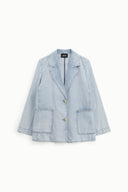 Blazer denim with front buttons and patch pockets