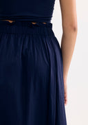 Flowy midi skirt with cut-out details