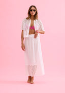 Flowy midi skirt with cut-out details