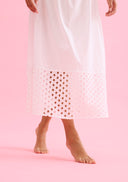 Flowy midi skirt with cut-out details