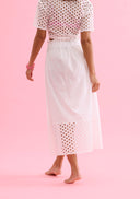 Flowy midi skirt with cut-out details