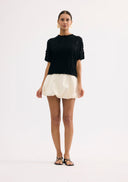 Textured floral pattern T-shirt