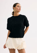 Textured floral pattern T-shirt