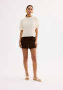 Textured floral pattern T-shirt