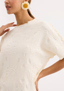 Textured floral pattern T-shirt