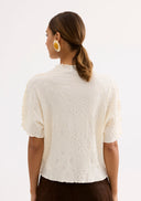 Textured floral pattern T-shirt