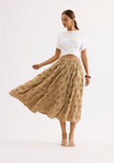 Textured mid-length skirt