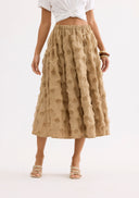 Textured mid-length skirt