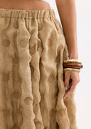 Textured mid-length skirt