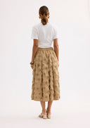 Textured mid-length skirt