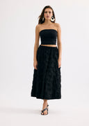 Textured mid-length skirt