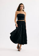 Textured mid-length skirt