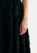 Textured mid-length skirt