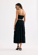 Textured mid-length skirt