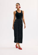 Midi skirt with polka dots