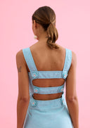 Open-back floral midi dress