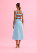 Open-back floral midi dress