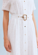 Long belted shirt dress