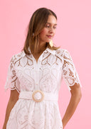 Short lace belted dress