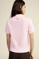 Sweater short-sleeved polo style with front buttons