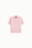Sweater short-sleeved polo style with front buttons