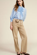 Palazzo trousers high waist with flower belt
