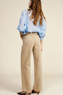 Palazzo trousers high waist with flower belt