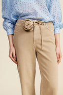 Palazzo trousers high waist with flower belt