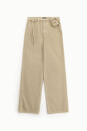Palazzo trousers high waist with flower belt