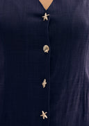 Buttoned long linen dress