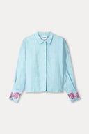 BLOUSE - Blue Sequins Urban Flora