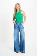 TANKTOP - Rib Palm Green