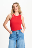 TANKTOP - Rib Bloom Red