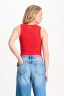 TANKTOP - Rib Bloom Red