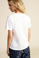 Short-sleeved t-shirt with embroidered wording